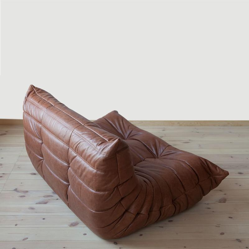 Togo Sofa 2-Sitzer Pull-Up-Leder Kentuckybraun 4