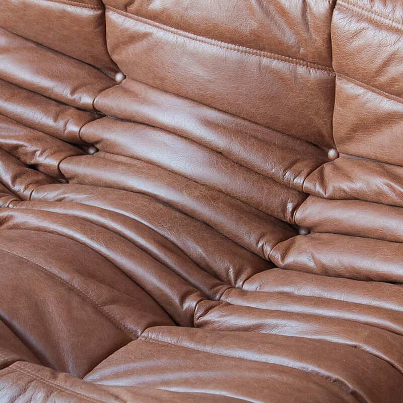 Togo Sofa 2-Sitzer Pull-Up-Leder Kentuckybraun 5