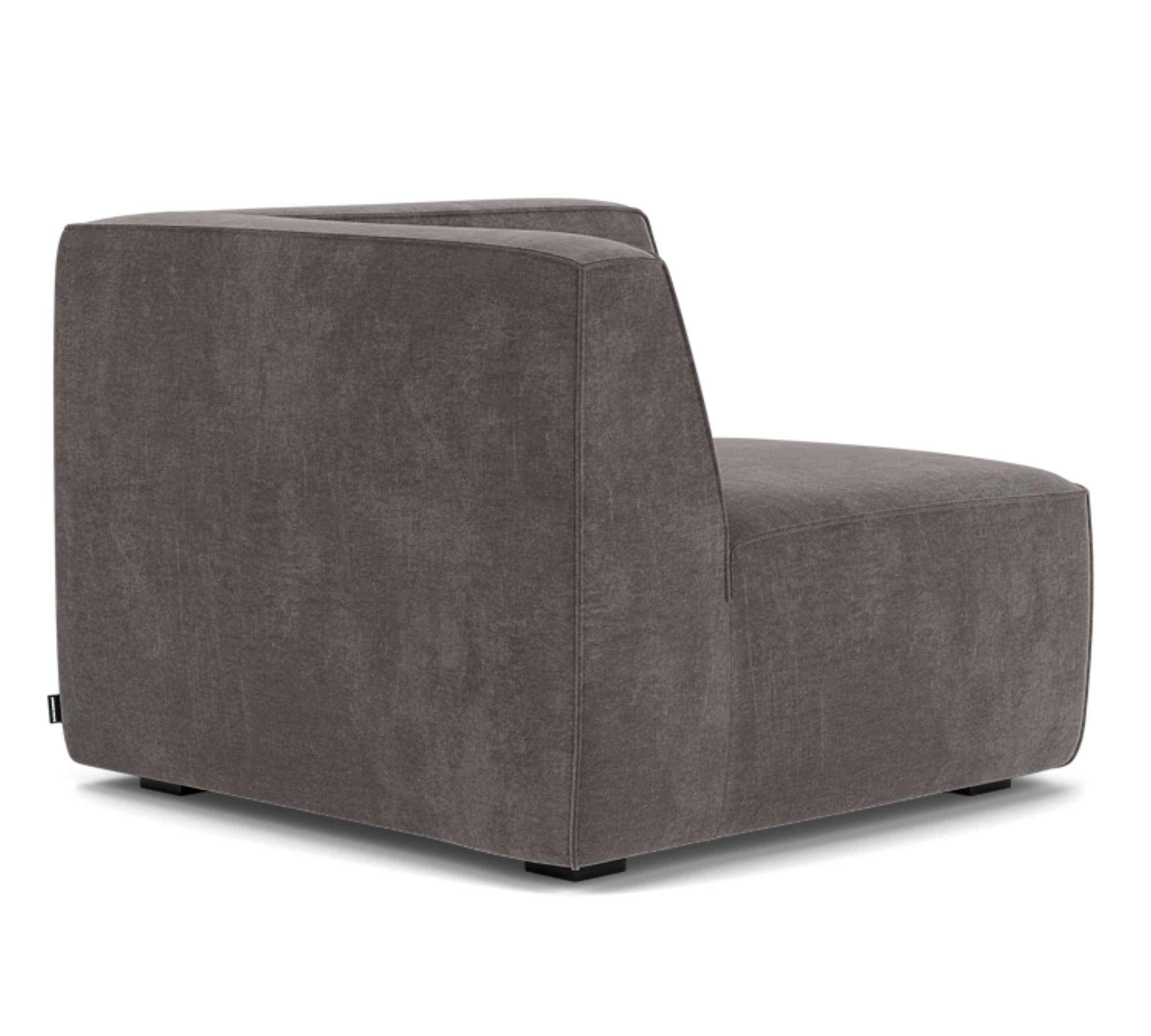 Dane 1-Seater Corner Module Left Danny Steel Grey 1