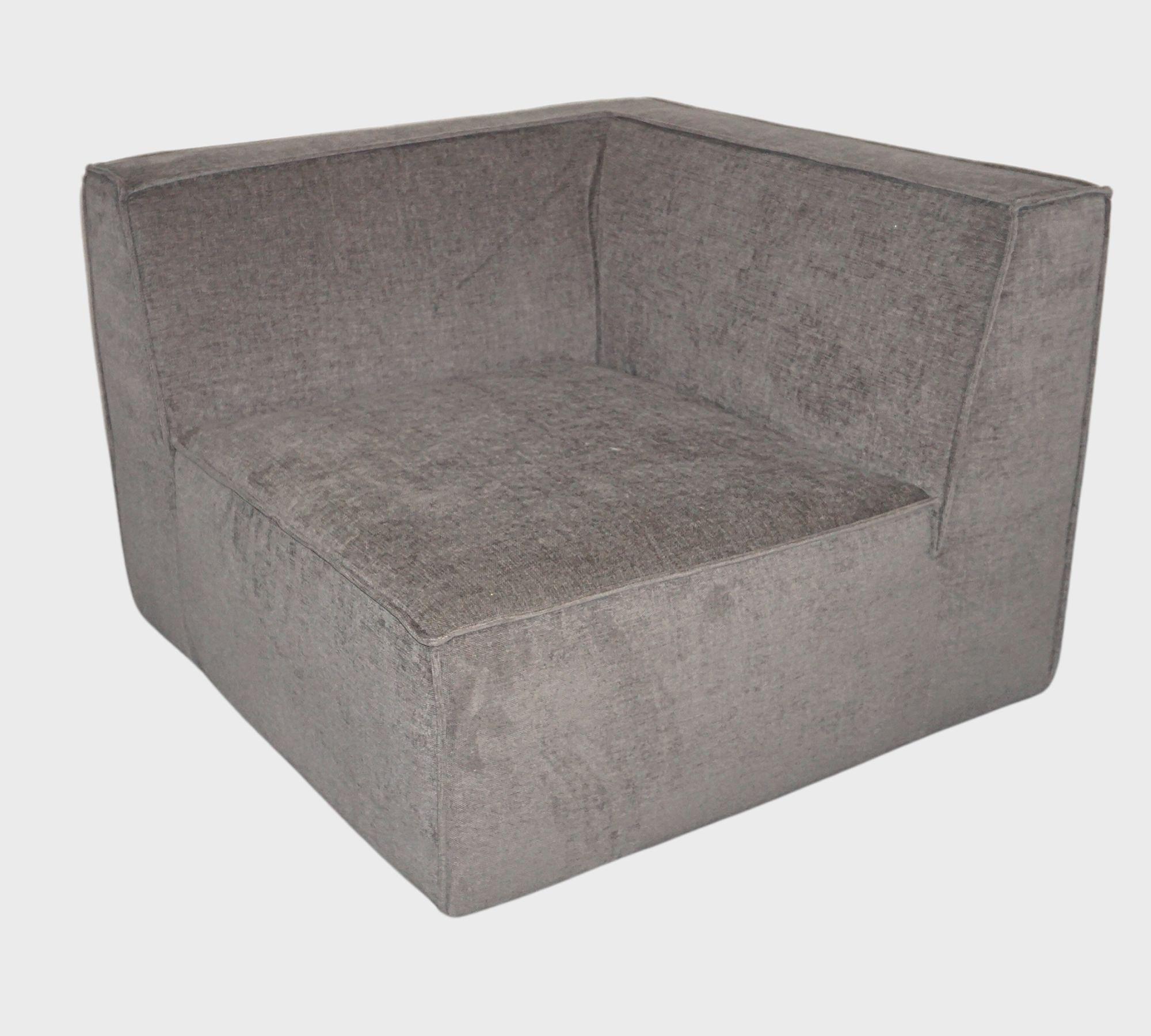 Dane 1-Seater Corner Module Left Danny Steel Grey 5
