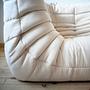 Togo Corner Sofa Faux Leather Light Beige 4