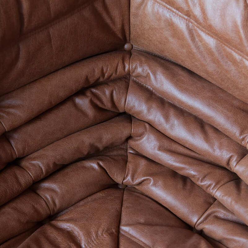 Togo Corner Sofa Pull-Up Leather Kentucky Brown 6