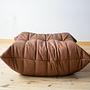 Togo armchair and ottoman set Smooth leather Folk Brown 6