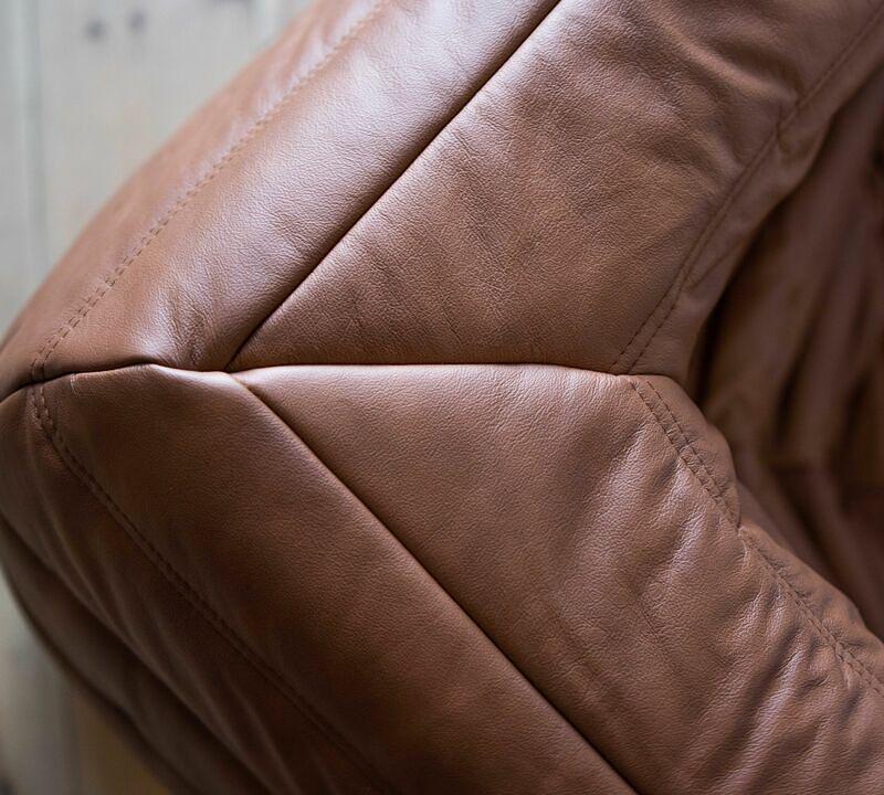Togo Corner Sofa Smooth Leather Folk Brown 3