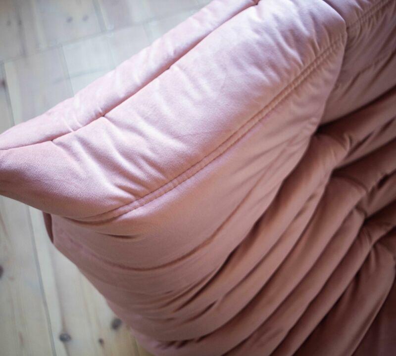 Togo Sofa 3-seater velvet pearl pink 5