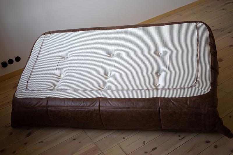 Togo Sofa 3-seater Pull-Up Leather Walnut Brown 3