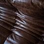 Togo Sofa 3-seater Pull-Up Leather Walnut Brown 4