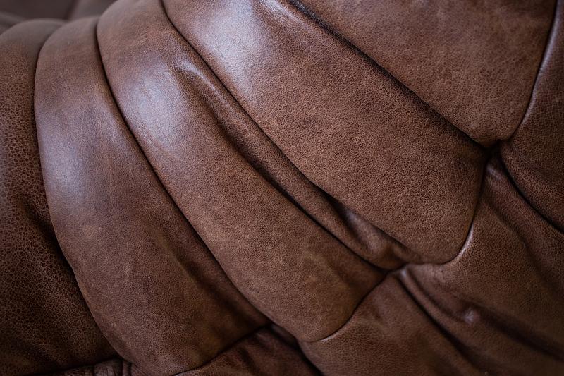 Togo Sofa 3-seater Pull-Up Leather Walnut Brown 8