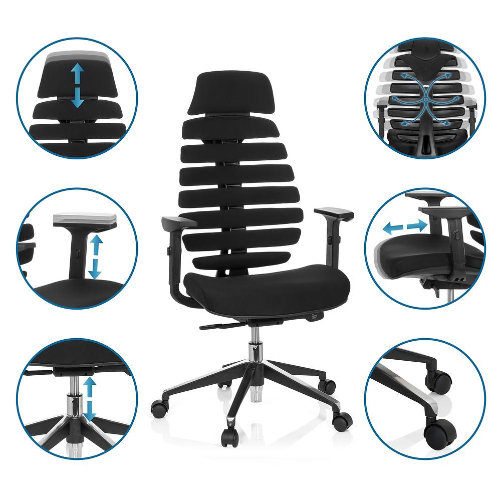ERGO LINE II PRO office chair swivel fabric black 6
