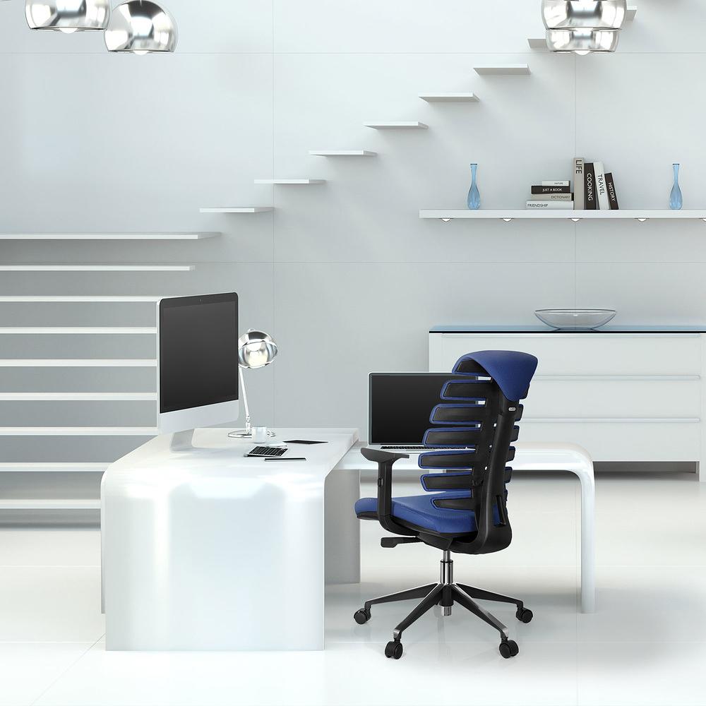 Ergo Line II Office Chair Swivel Fabric Blue 8