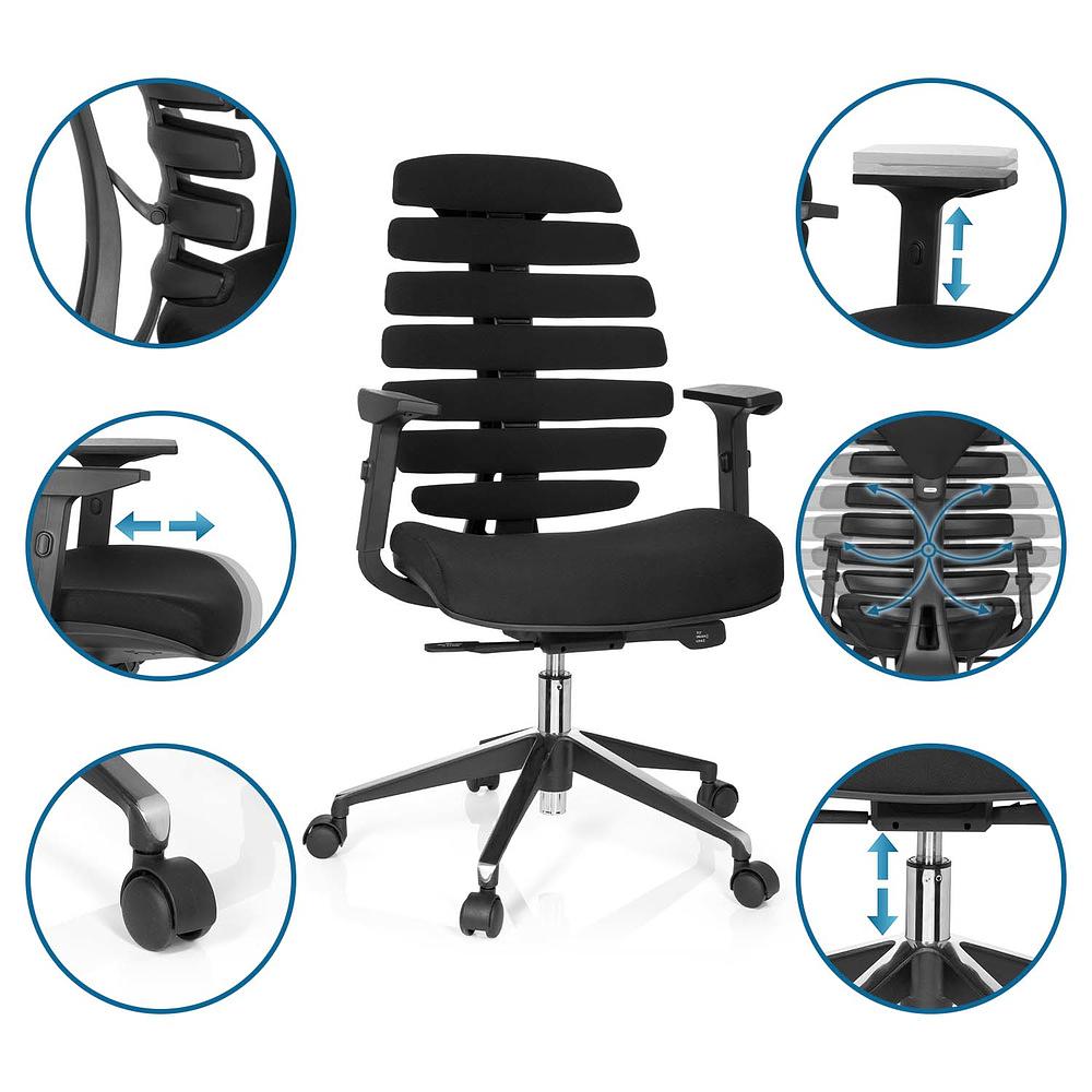 ERGO LINE II Office chair Swivel Fabric Black 2