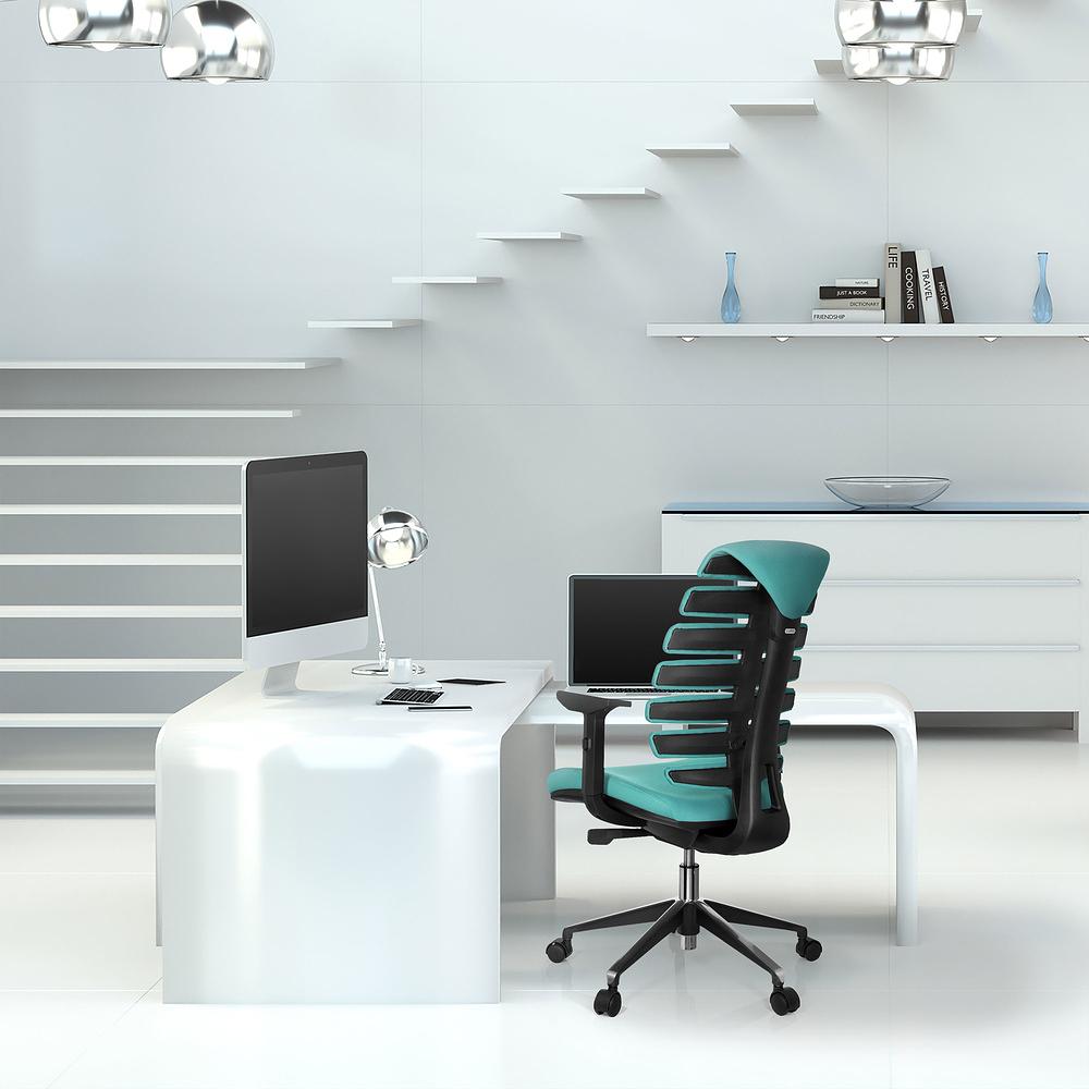 ERGO LINE II office chair Swivel Fabric Turquoise 8