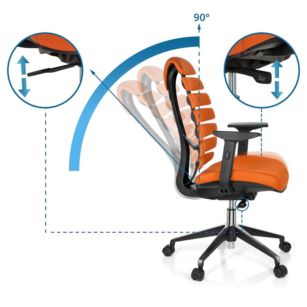 ERGO LINE II Office Chair Swivel Fabric Orange 1