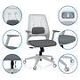 PARFERIO W Office chair Swivel Fabric Gray 2