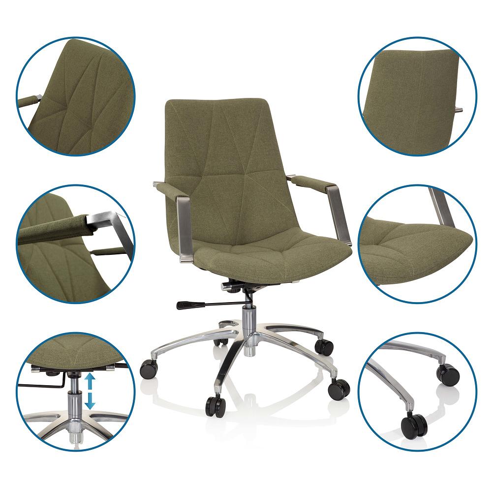 SARANTO II Office chair Swivel with casters Fabric Khaki 2