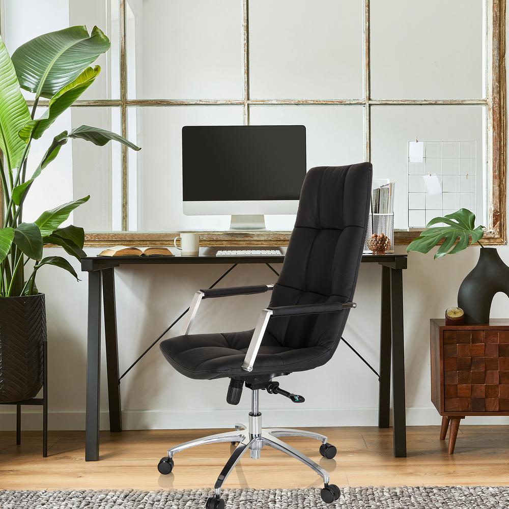 Saranto Pro Office Chair Swivel Leather Black 3