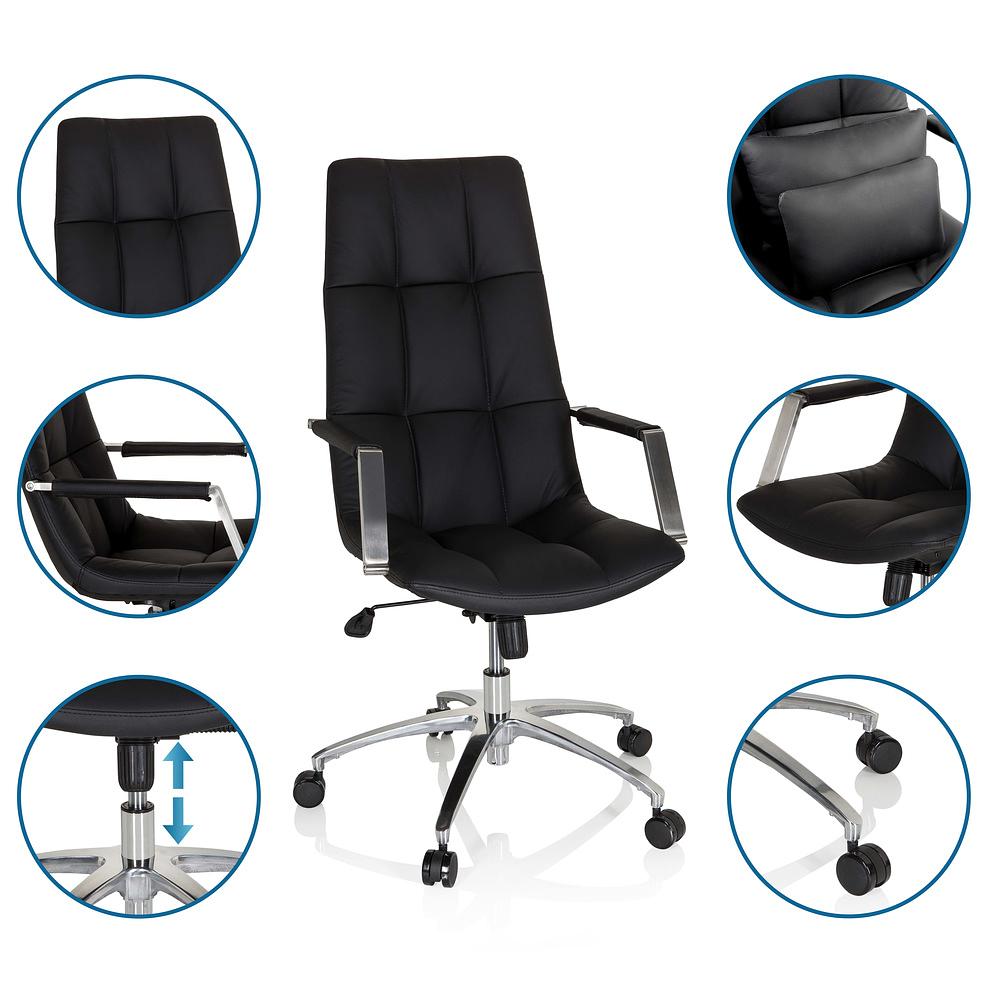 Saranto Pro Office Chair Swivel Leather Black 2