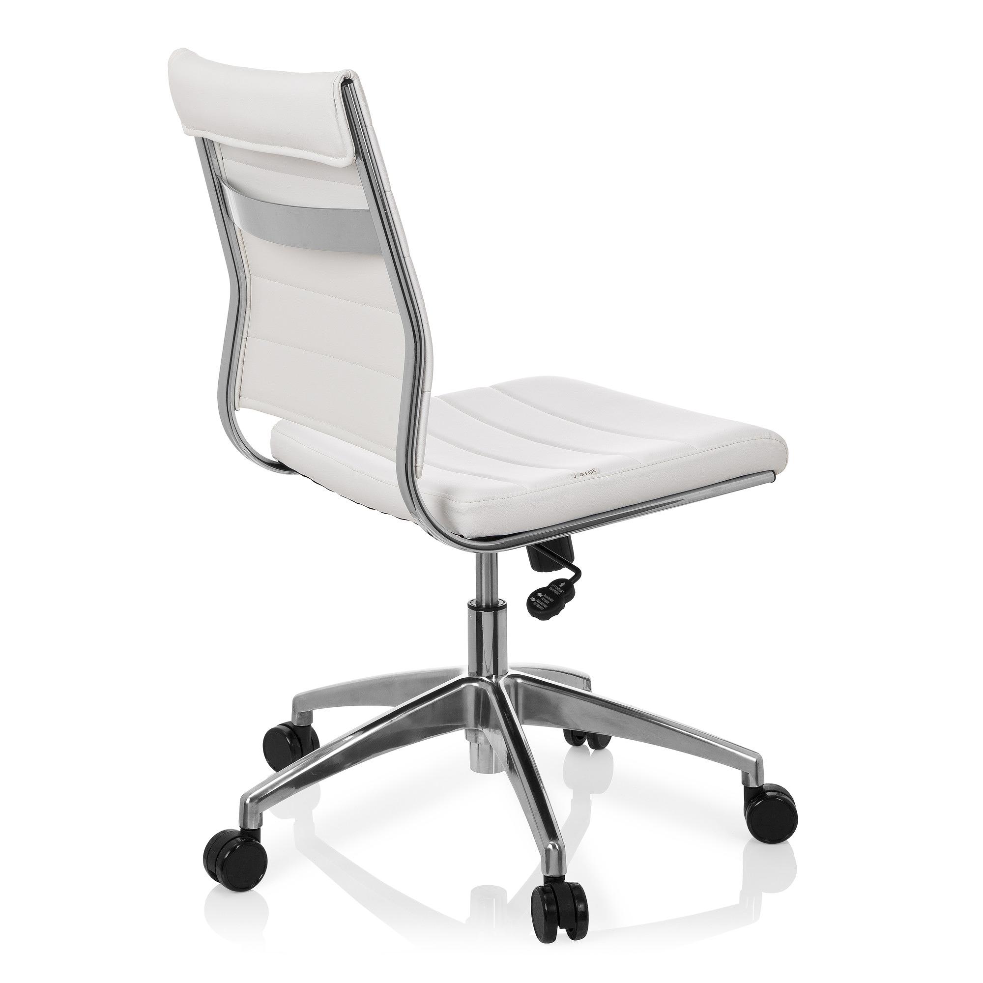 TRISHA Office Chair Swivel Faux Leather White 7