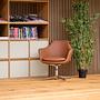 Artemia Swivel Armchair Faux Leather Brown 6