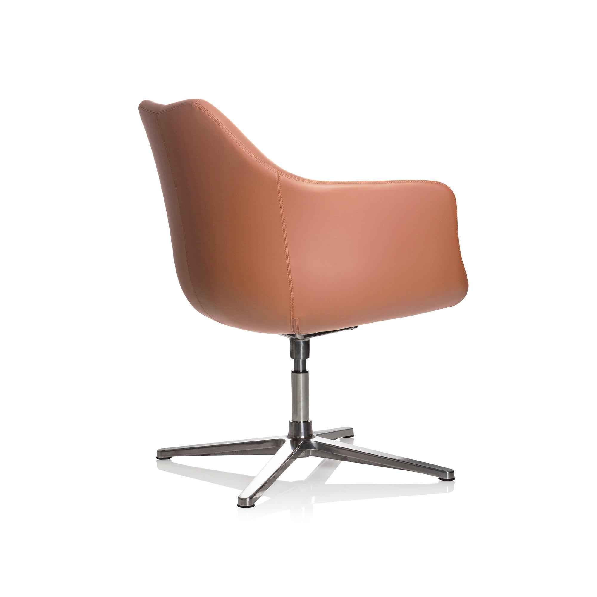 Artemia Swivel Armchair Faux Leather Brown 9