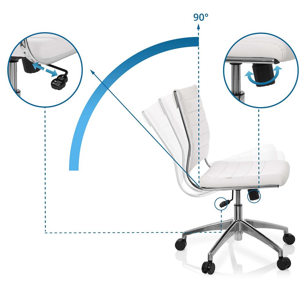 TRISHA Office Chair Swivel Faux Leather White 1