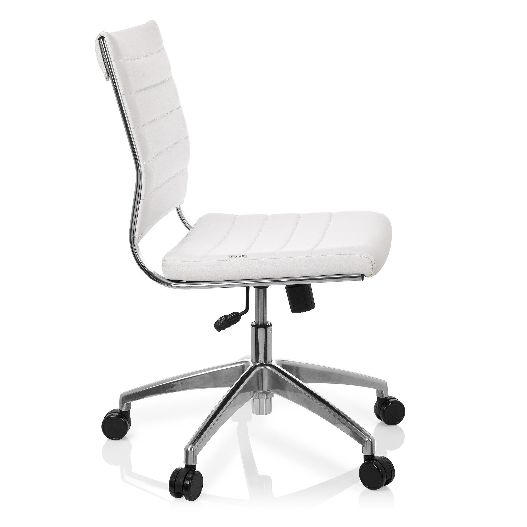 TRISHA Office Chair Swivel Faux Leather White 6
