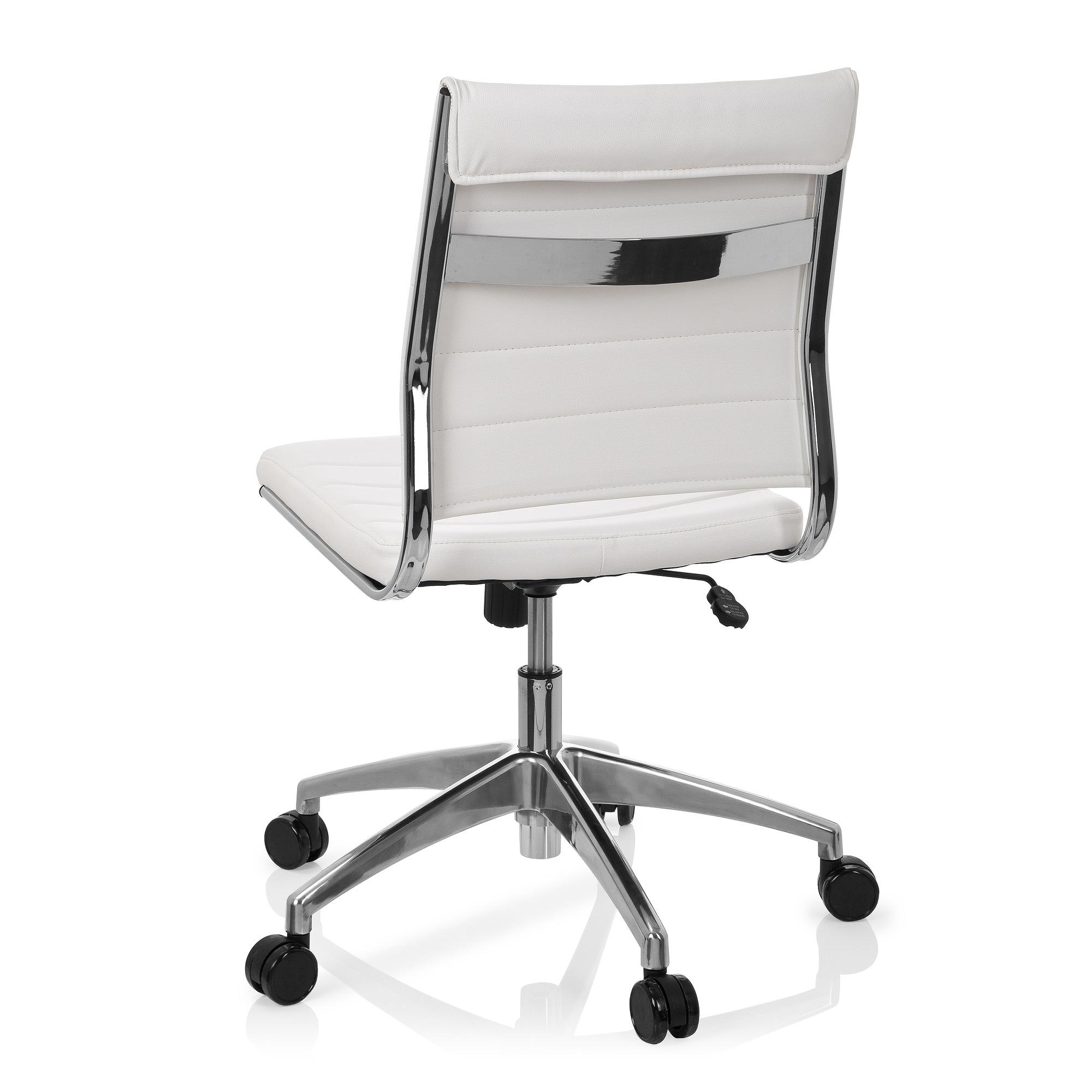 TRISHA Office Chair Swivel Faux Leather White 9