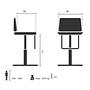 LONSO 10 Hocker Kunstleder Metall Schwarz 4
