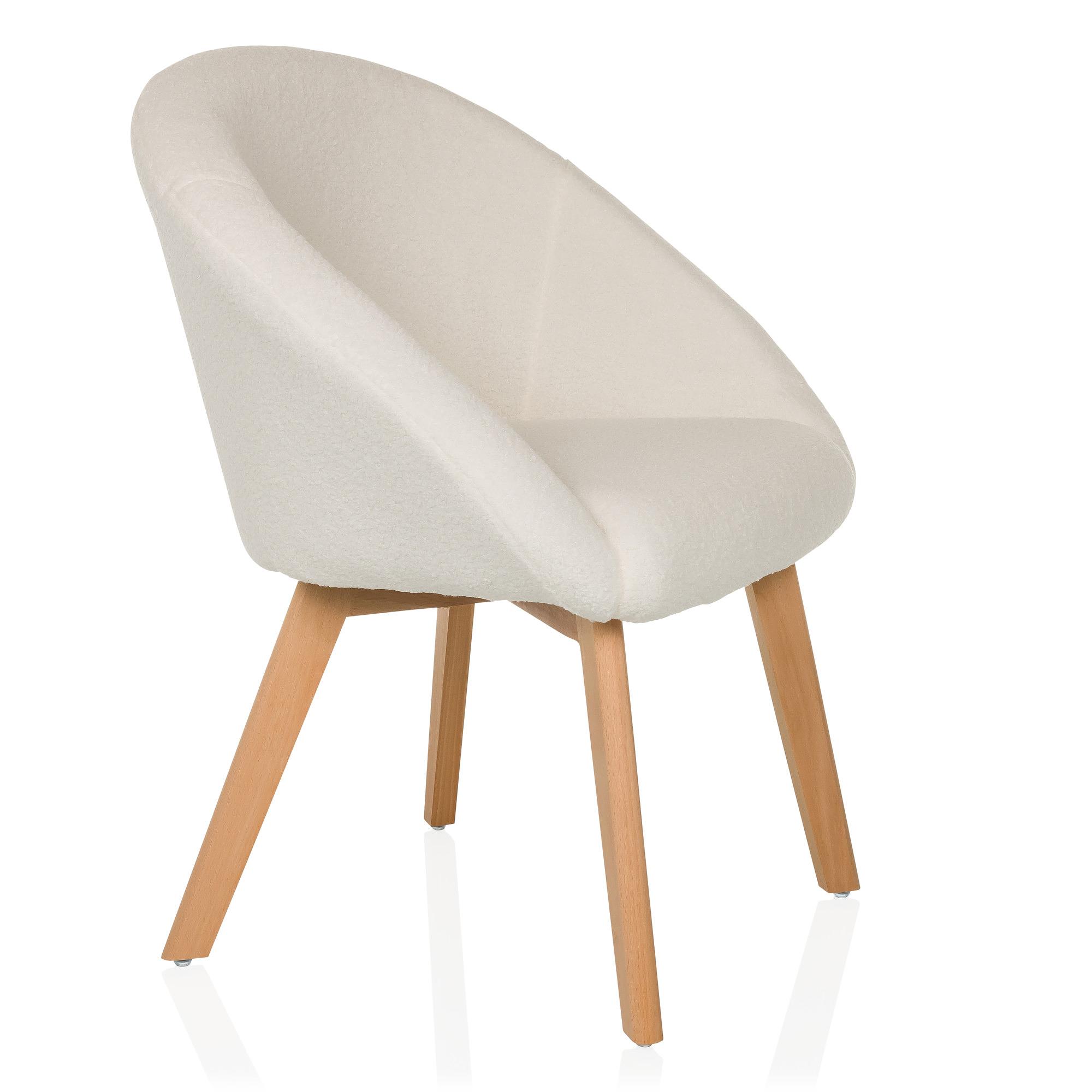 Scandi Ted Upholstered Chair Fabric White 7