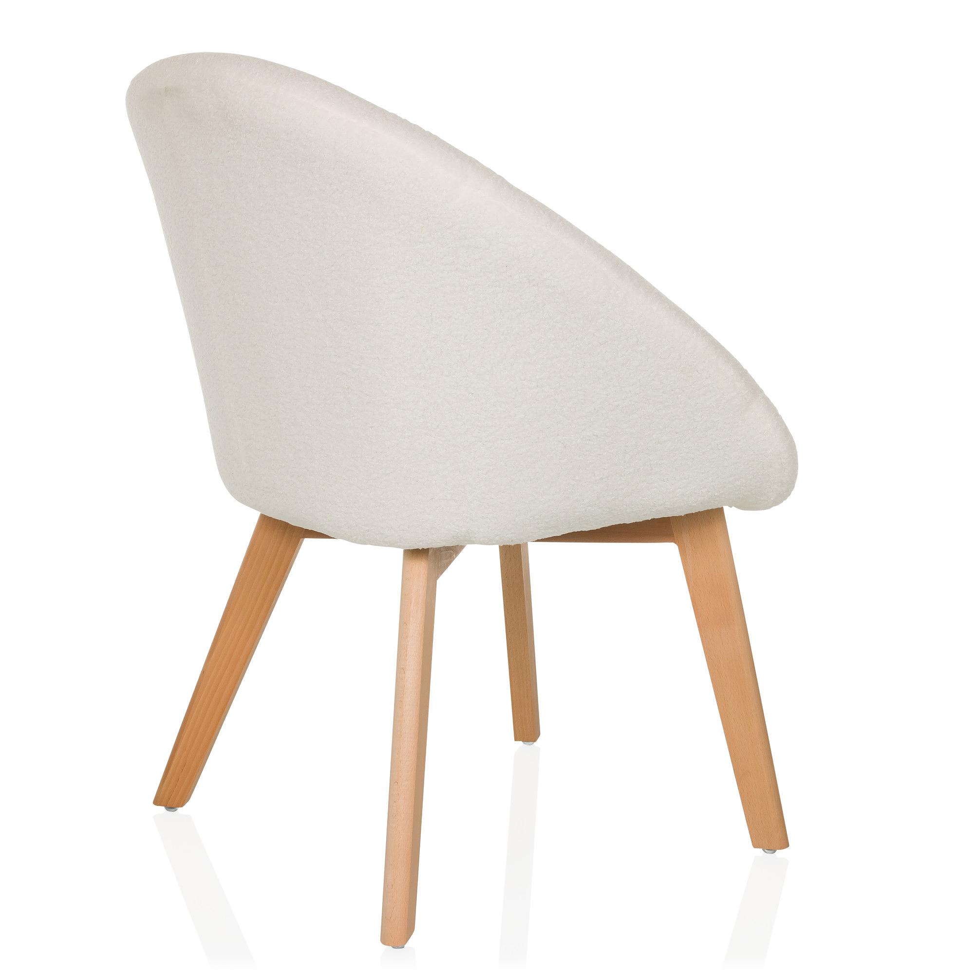 Scandi Ted Upholstered Chair Fabric White 9