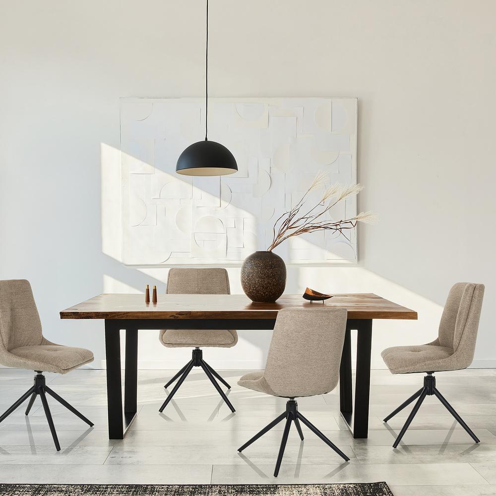TARVISO I Dining chair Swivel Fabric Beige 2