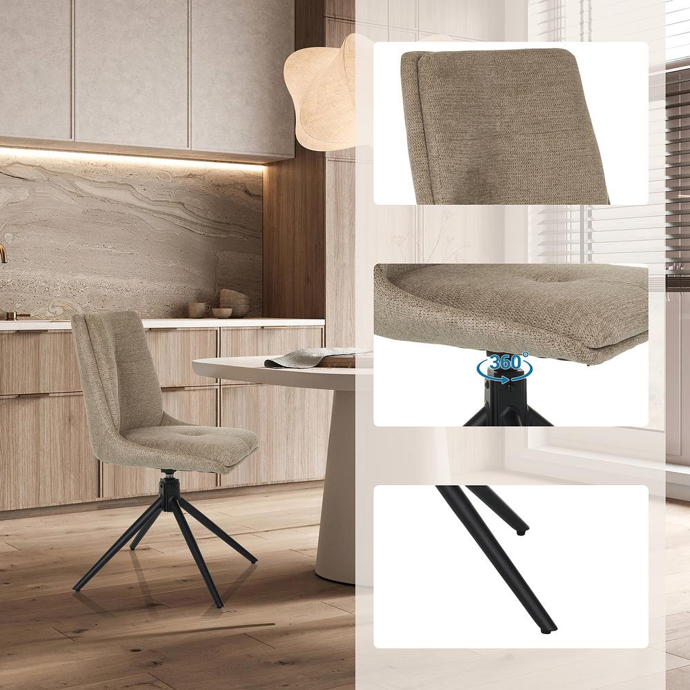 TARVISO I Dining chair Swivel Fabric Beige 1