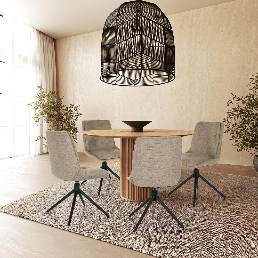 TARVISO I Dining chair Swivel Fabric Beige 3