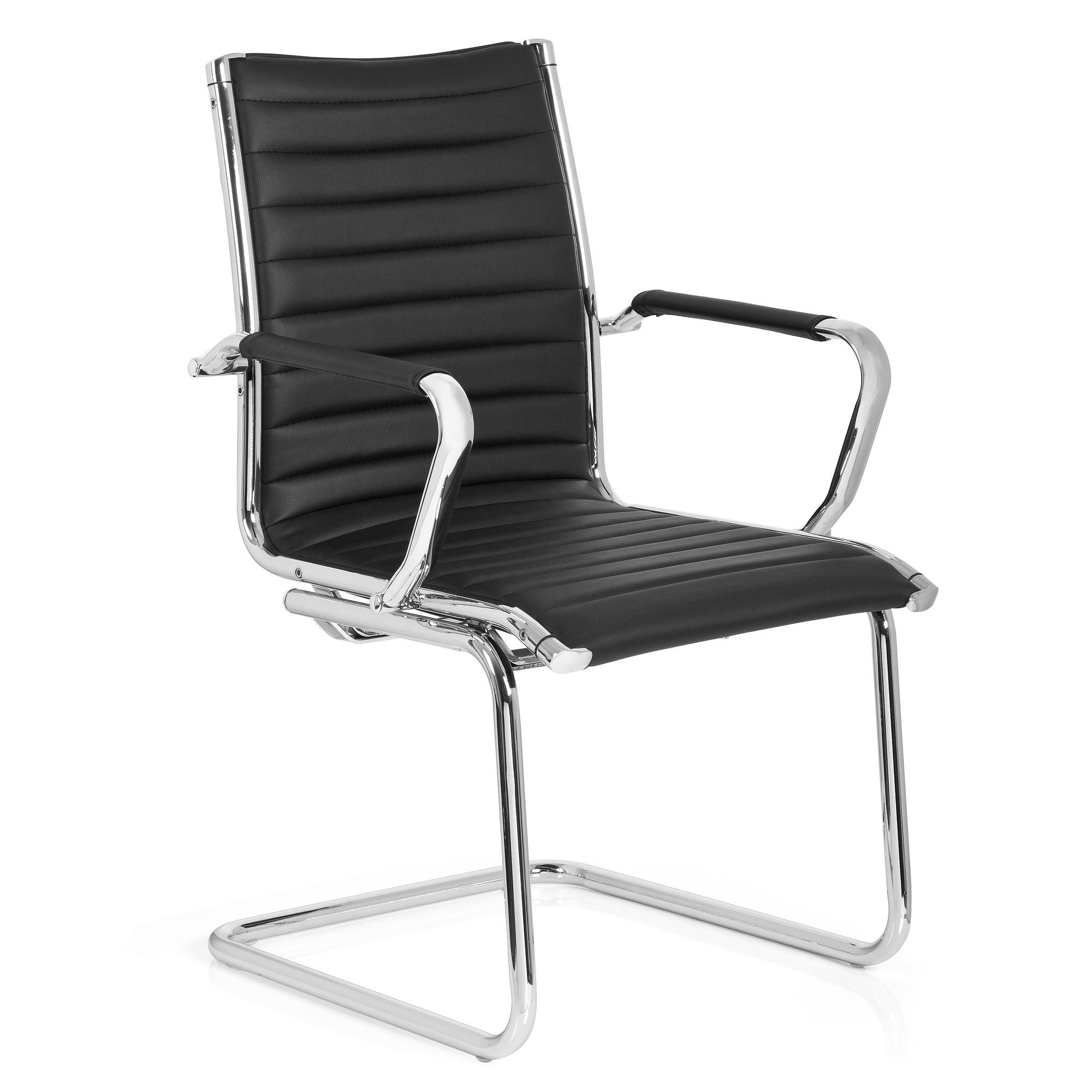 VEMONA V Conference chair cantilevered faux leather black 1
