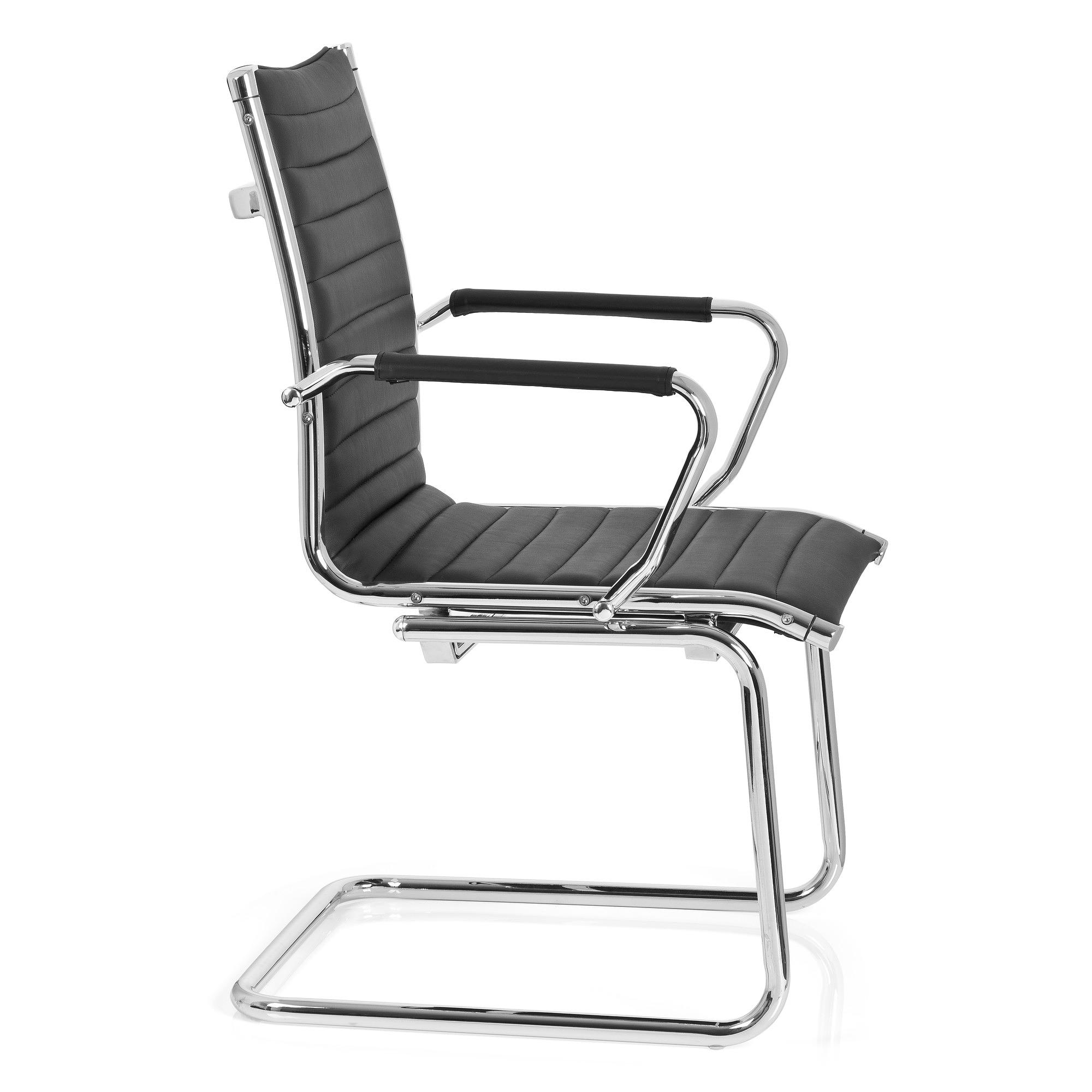 VEMONA V Conference chair cantilevered faux leather black 2