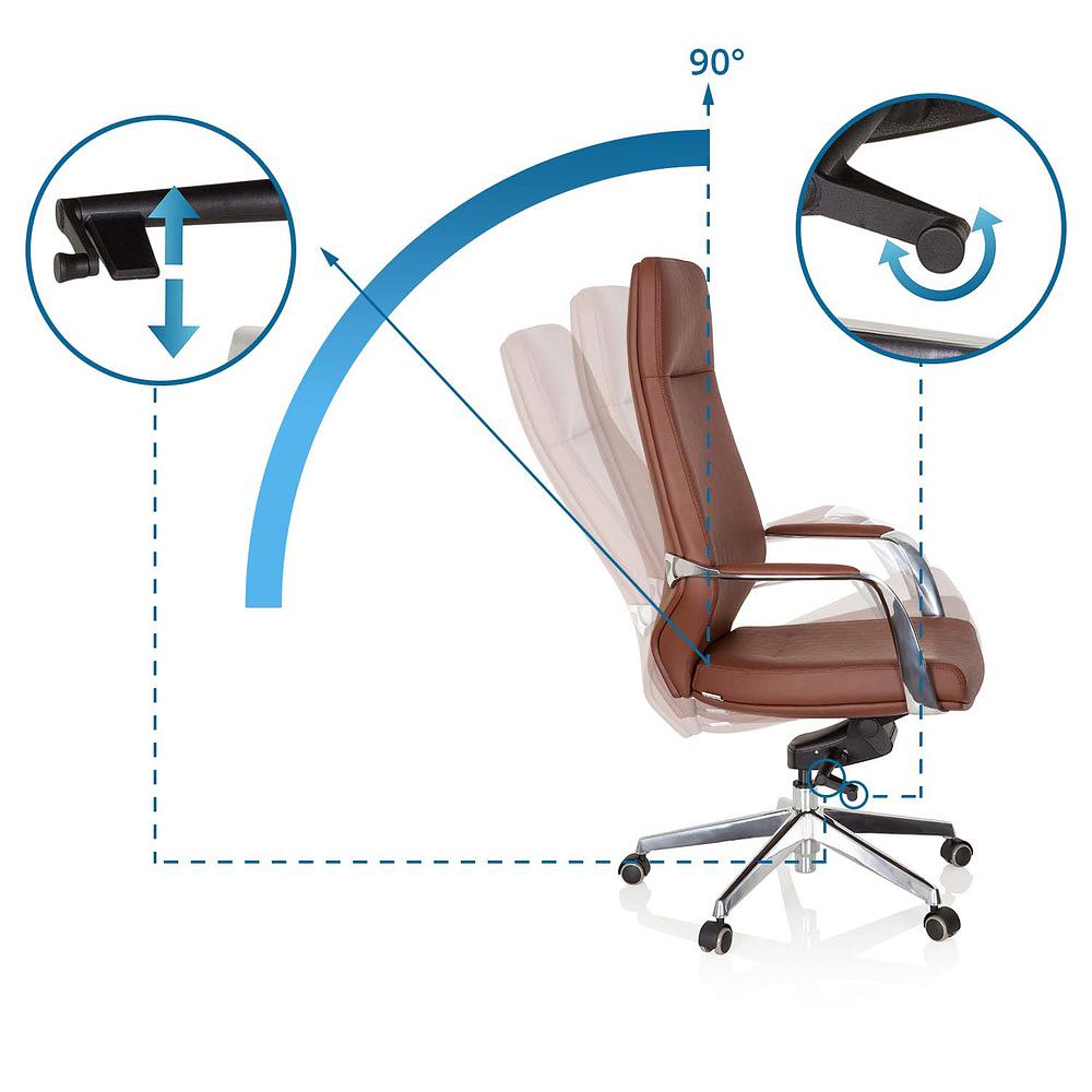 VELVET Swivel Office Chair Faux Leather Brown 1