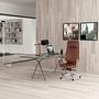 VELVET Swivel Office Chair Faux Leather Brown 3