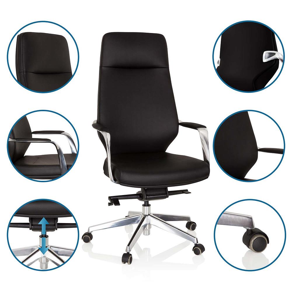 VELVET Swivel Office Chair Faux Leather Black 2