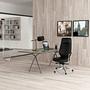 VELVET Swivel Office Chair Faux Leather Black 3