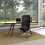 VELVET Swivel Office Chair Faux Leather Black 5