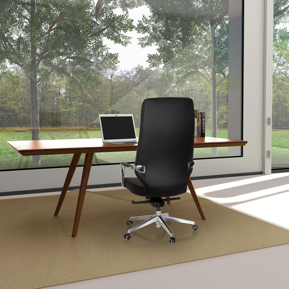VELVET Swivel Office Chair Faux Leather Black 5