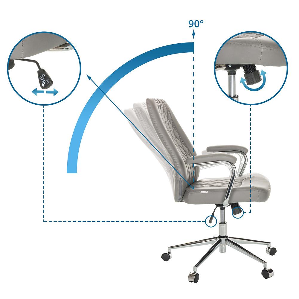 THEO I Office chair Swivel Faux leather Grey 1