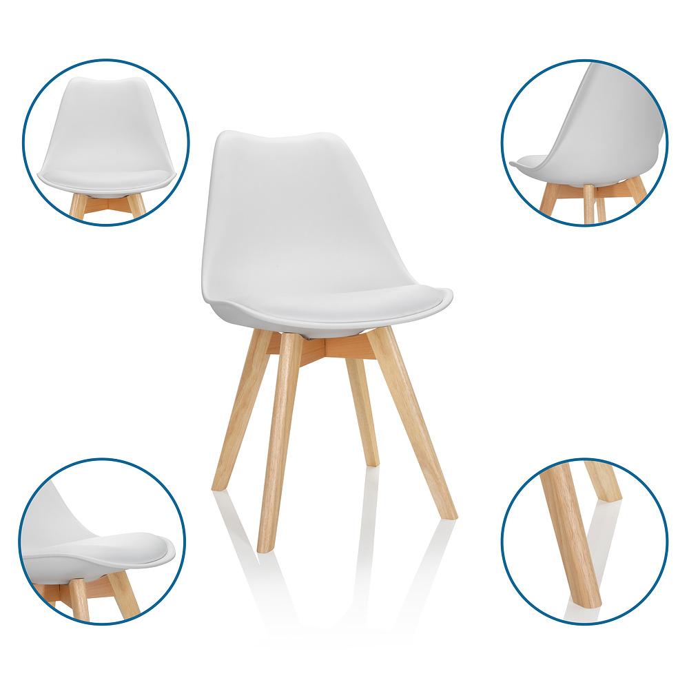 4x Scandi Dining Chair Plastic White 1
