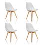 4x Scandi Dining Chair Plastic White 0