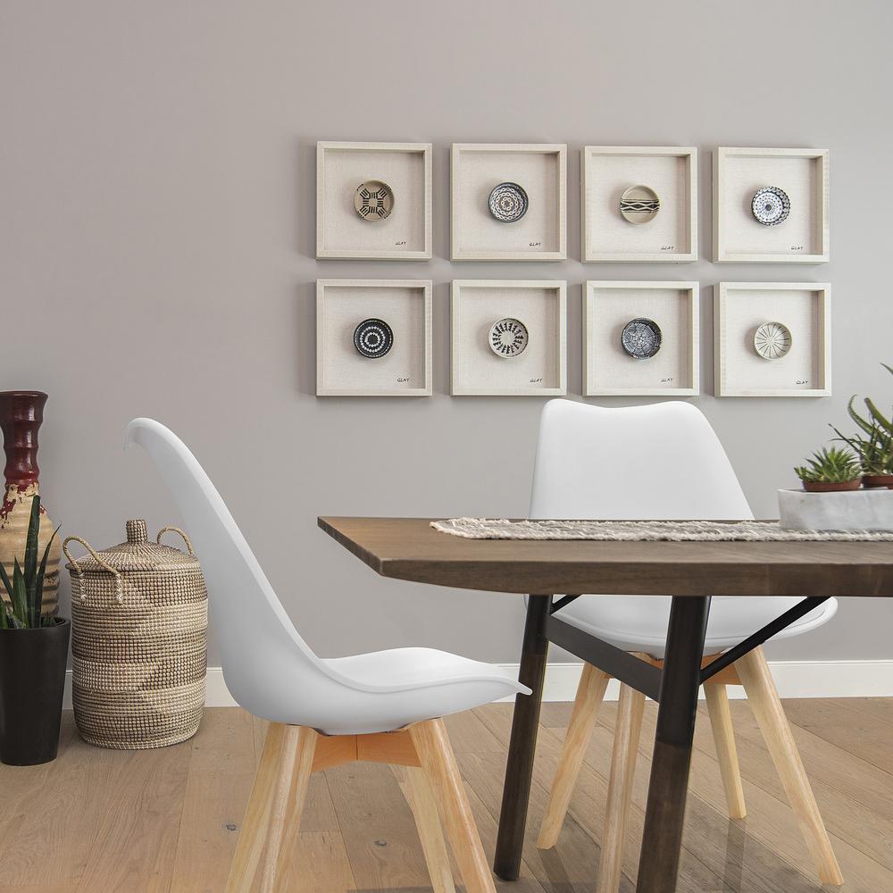 4x Scandi Dining Chair Plastic White 2