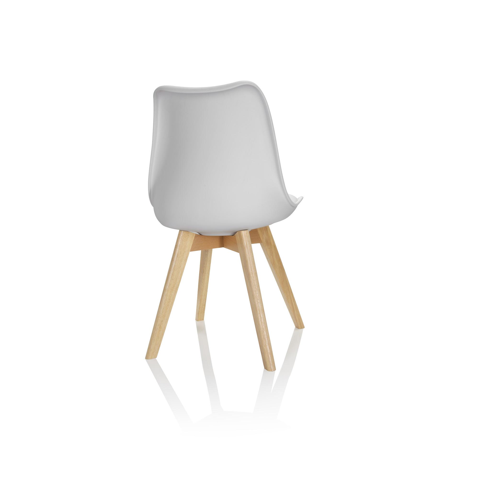 4x Scandi Dining Chair Plastic White 8