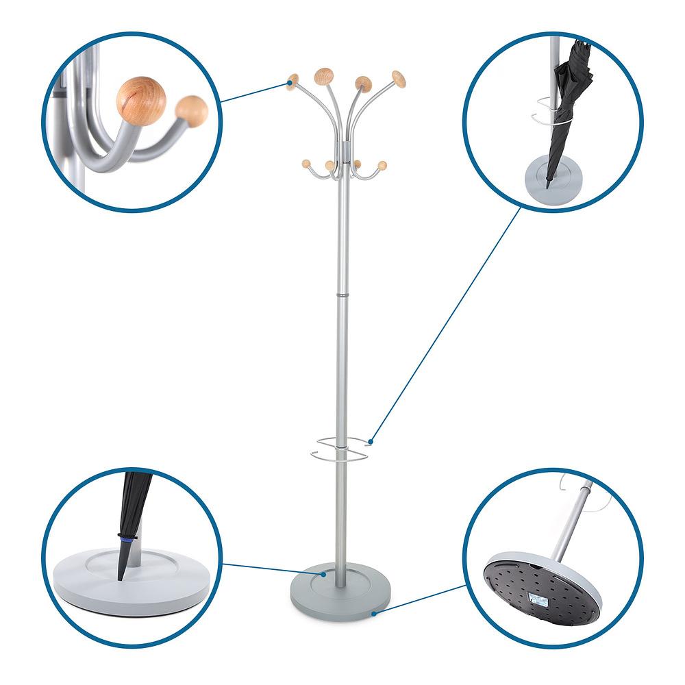 SPACE Coat rack Metal Silver 1