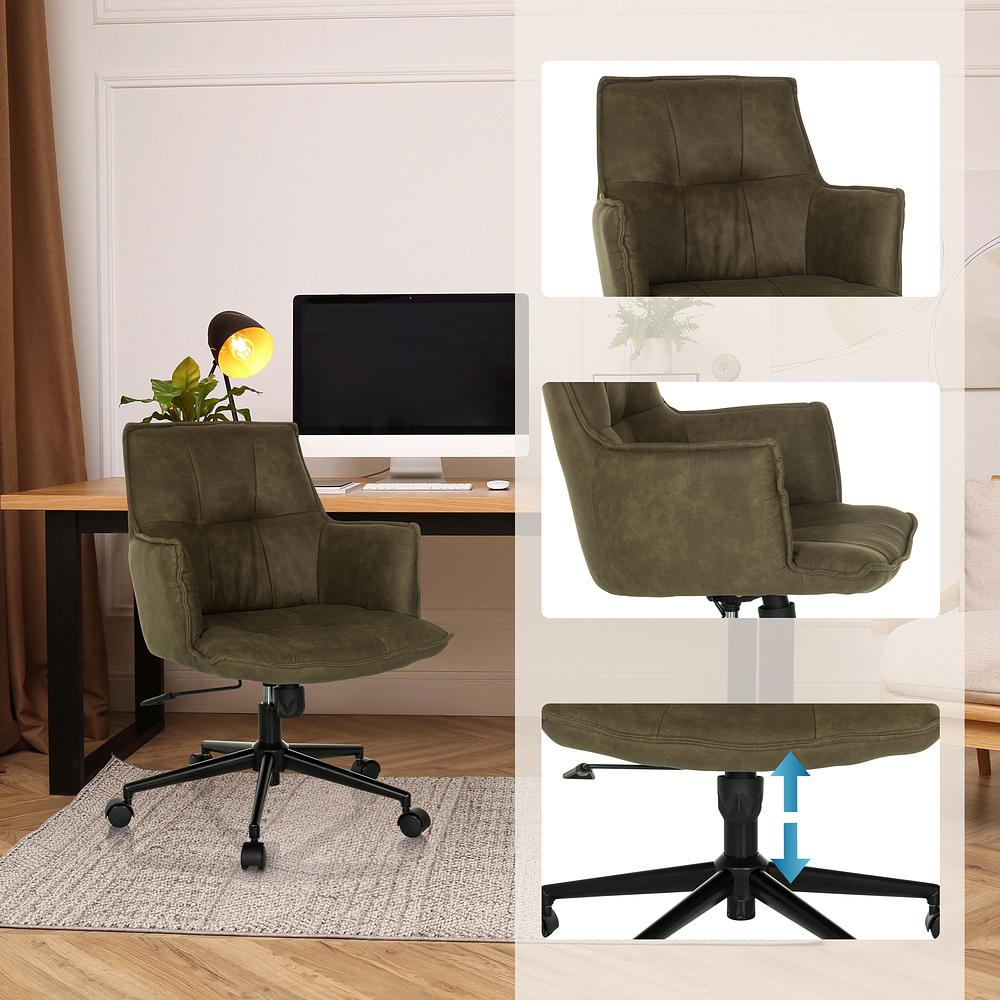 SOLAO LIFE Office Chair Swivel Fabric Dark Grey 2