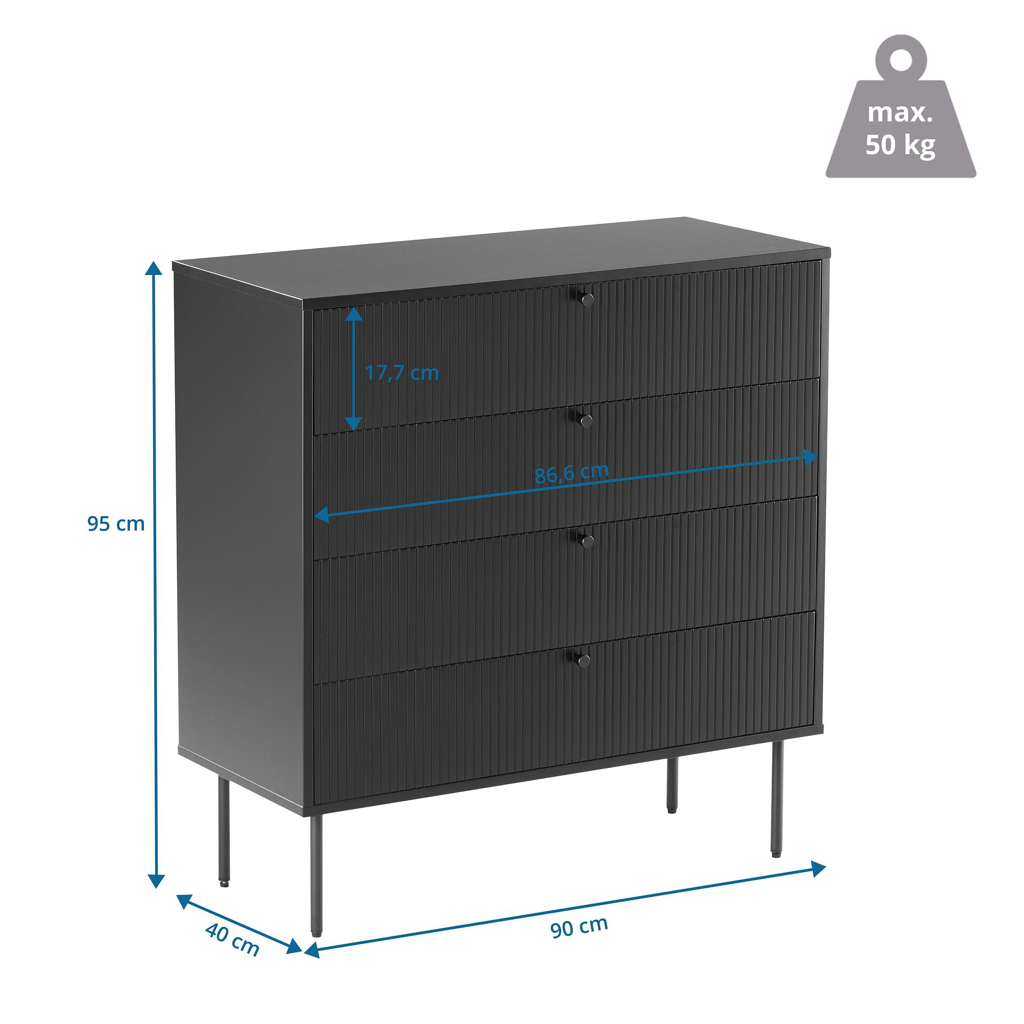 KARBY K Chest of drawers 4 drawers Wood Black 4