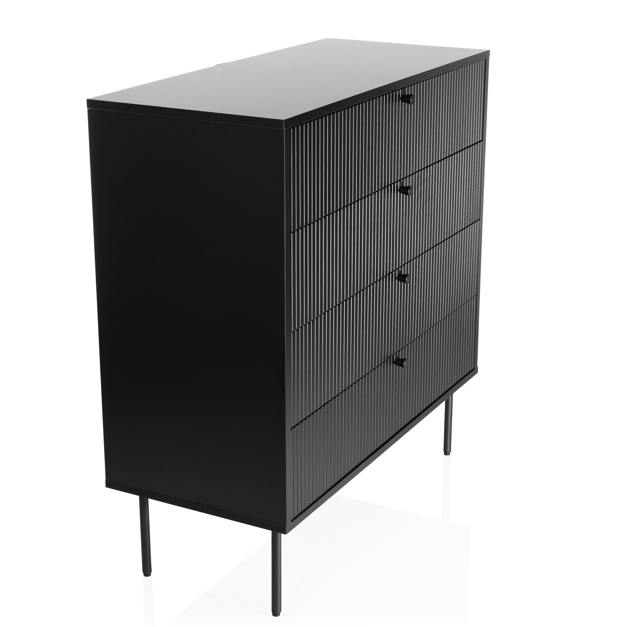 KARBY K Chest of drawers 4 drawers Wood Black 7